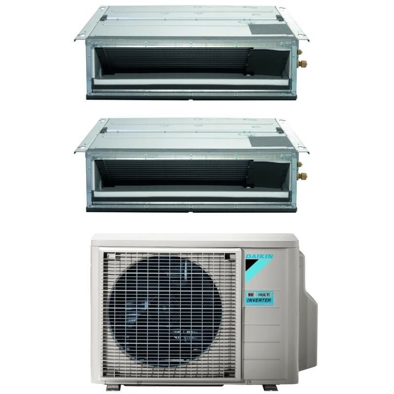 Klimagerät Daikin Bluevolution Dual Split Ducted Inverter Klimagerät Serie FDXM-F9 9+9 mit 2MXM50A R-32 Wi-Fi Optional 9000+9000 Italienische Garantie