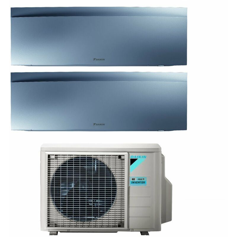 Klimagerät Daikin Bluevolution Dual Split Inverter Klimagerät Serie emura silver iii 7+15 mit 2MXM50A R-32 Wi-Fi Integrated 7000+15000 Farbe Silber