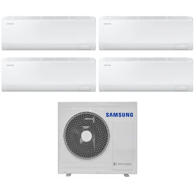 Klimagerät Quadri Split Inverter Samsung cebu Serie 7000+7000+9000+12000 btu mit AJ080TXJ4KG/EU Wi-Fi 7+7+9+12 - new