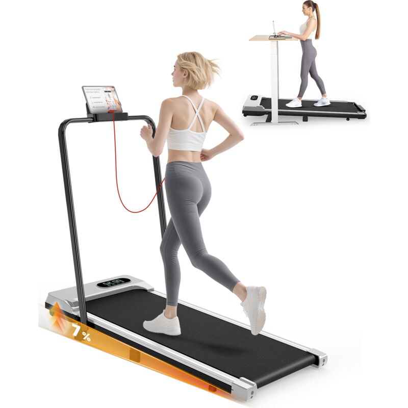 km/h klappbares Laufband – motorisiertes klappbares Laufpad, leises elektrisches Laufpad – Silber