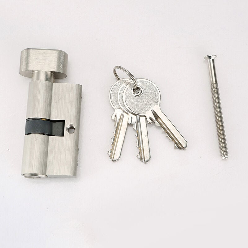 30 x 30 mm Knauf-Schließzylinder für Außen-/Eingangstür, 4 Stifte, 3 Schlüssel, vernickelt