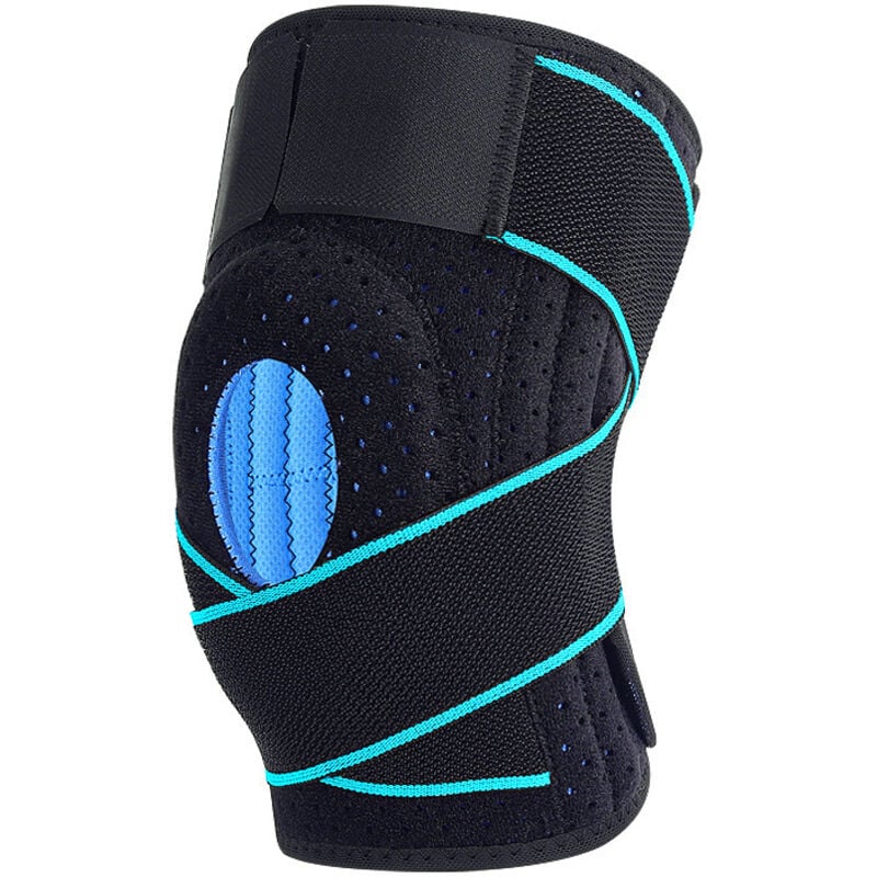 Kniebandage mit seitlichen Stabilisatoren – verstellbares Neopren mit Silikon – Kniebandage bei Arthrose – Sport-Kniebandage – Unisex-Knieschoner