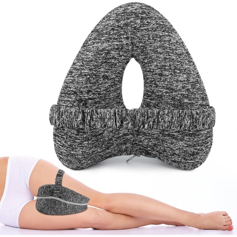 Tonchean - Kniekissen für Seitenschläfer, Orthopädisches Beinkissen, Ergonomisches Kissen mit Gürtel, Memory Foam-Kissen für Seitenschläfer