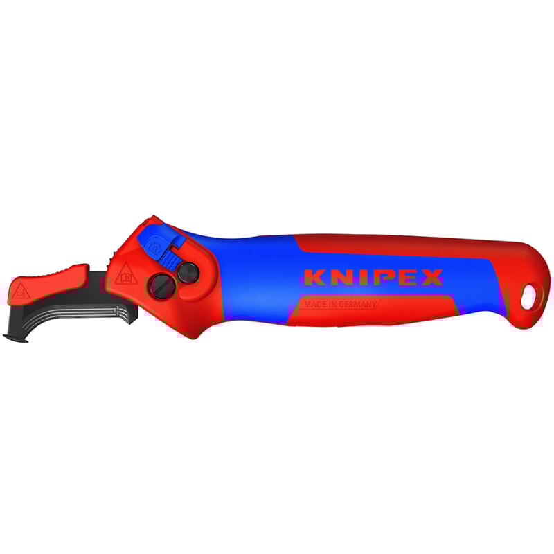 KNIPEX 16 50 145 SB Abmantelungsmesser mit Gleitschuh und Ratschenfunktion mit Mehrkomponenten-Hüllen 146 mm