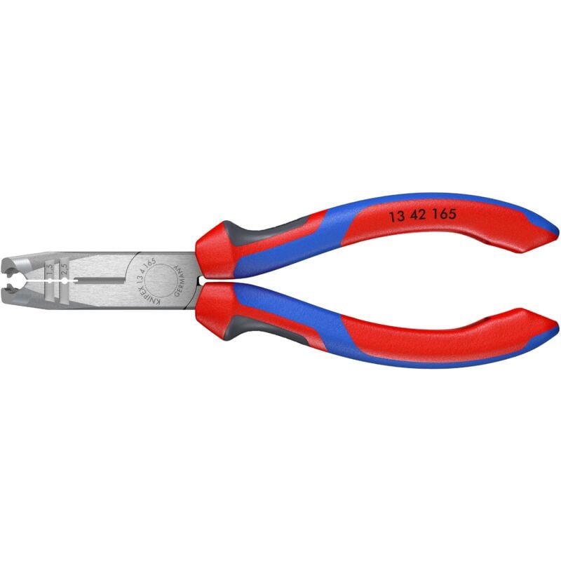Knipex - 13 42 165 Abmantelungszange mit Mehrkomponenten-Hüllen schwarz atramentiert 165 mm