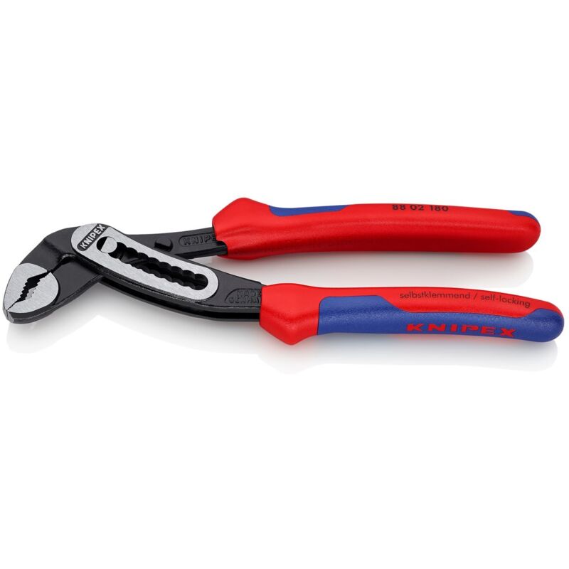KNIPEX 88 02 180 SB Alligator® Wasserpumpenzange mit Mehrkomponenten-Hüllen schwarz atramentiert 180 mm