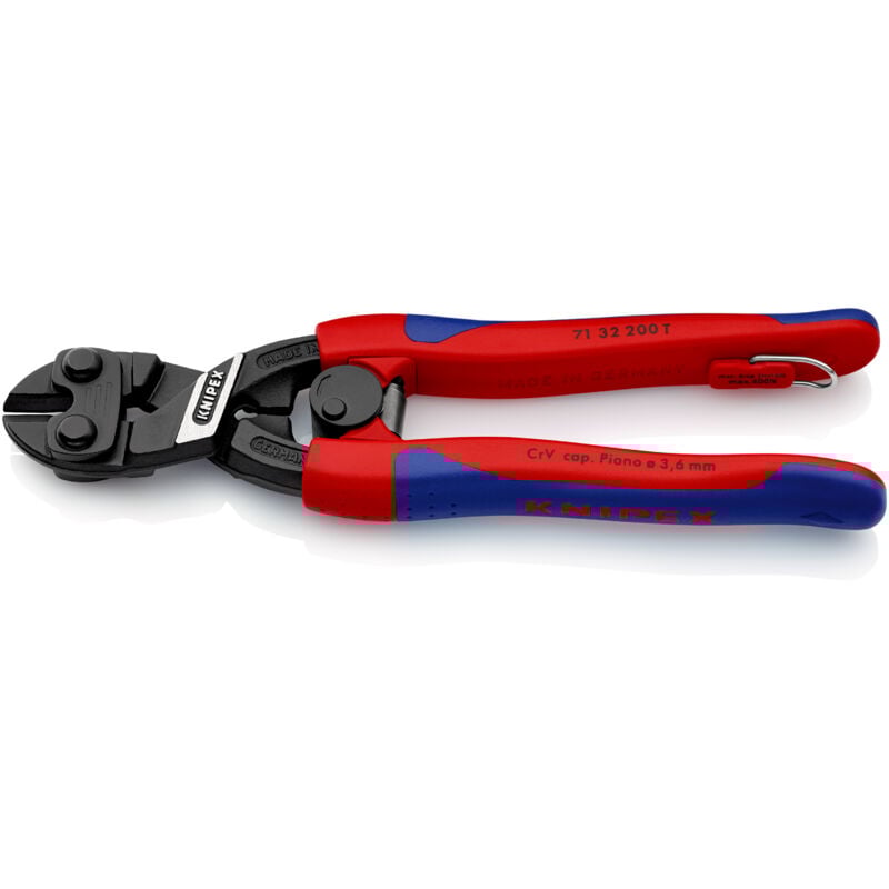 KNIPEX 71 32 200 T CoBolt® Kompakt-Bolzenschneider mit schlanken Mehrkomponenten-Hüllen, mit integrierter Befestigungsöse zum Anbringen einer