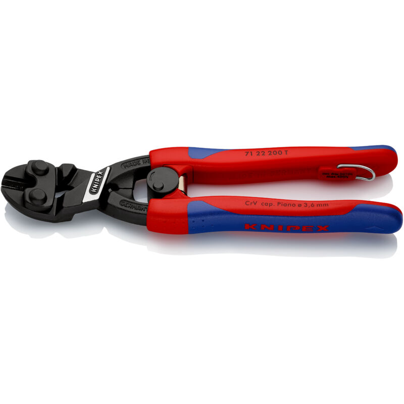 Knipex - CoBolt® mit Befestigungsöse schwarz atramentiert, mit schlanken Mehrkomponenten-Hüllen, mit integrierter Befestigungsöse zum Anbringen einer