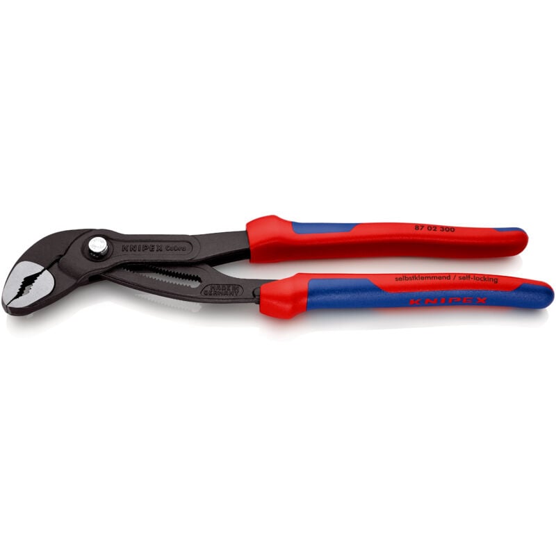 KNIPEX 87 02 300 SB Cobra® Hightech-Wasserpumpenzange mit Mehrkomponenten-Hüllen grau atramentiert 300 mm