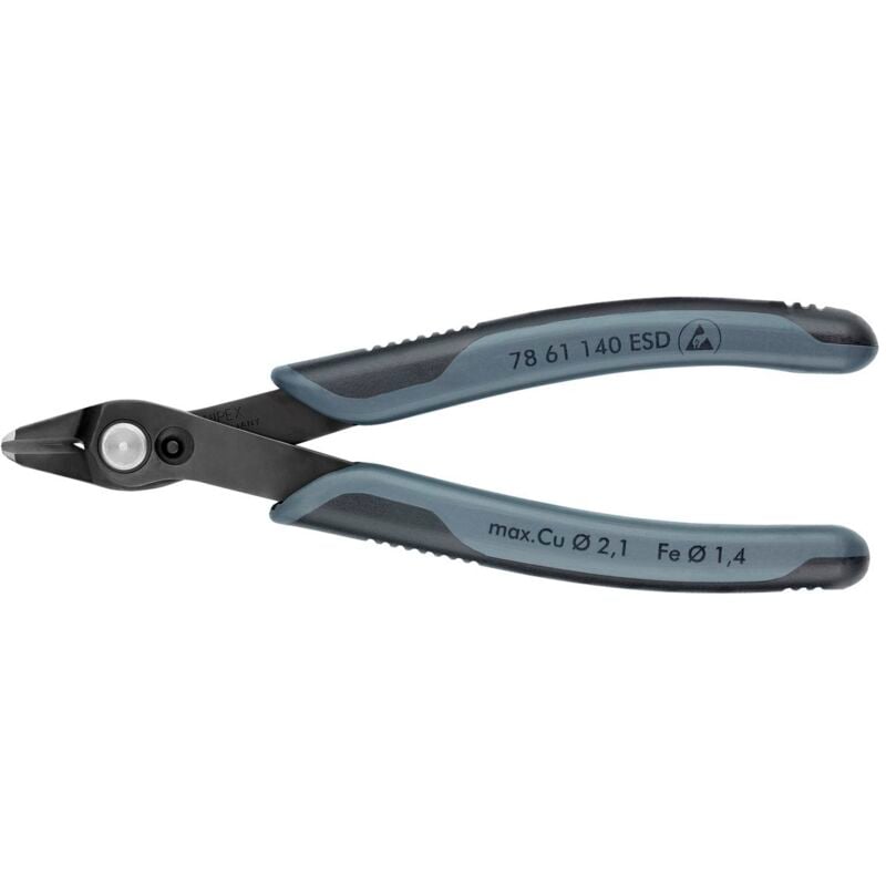KNIPEX 78 61 140 ESDSB Electronic Super Knips® XL ESD mit Mehrkomponenten-Hüllen brüniert 140 mm