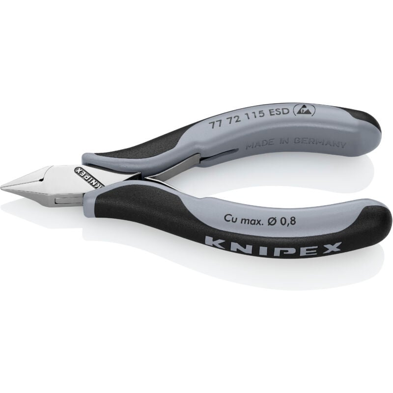 KNIPEX 77 72 115 ESD Elektronik-Seitenschneider ESD mit durchgestecktem Gelenk mit Mehrkomponenten-Hüllen 115 mm