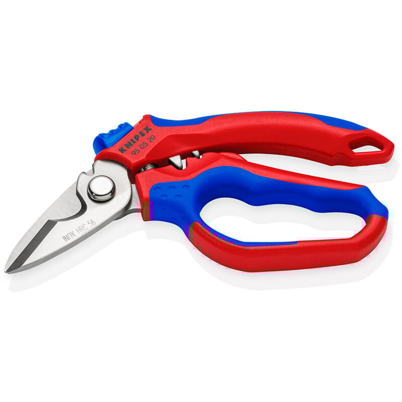 Knipex - Gewinkelte Elektrikerschere mit Mehrkomponenten-Hüllen, glasfaserverstärkt 160 mm 95 05 20 s