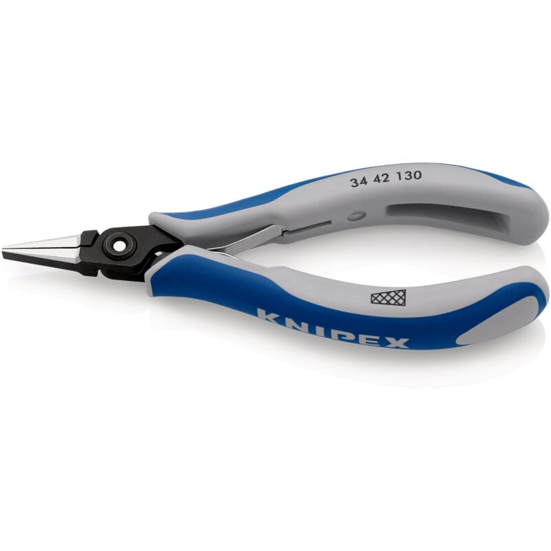 KNIPEX 34 42 130 Präzisions-Elektronik-Greifzange mit Mehrkomponenten-Hüllen brüniert 130 mm