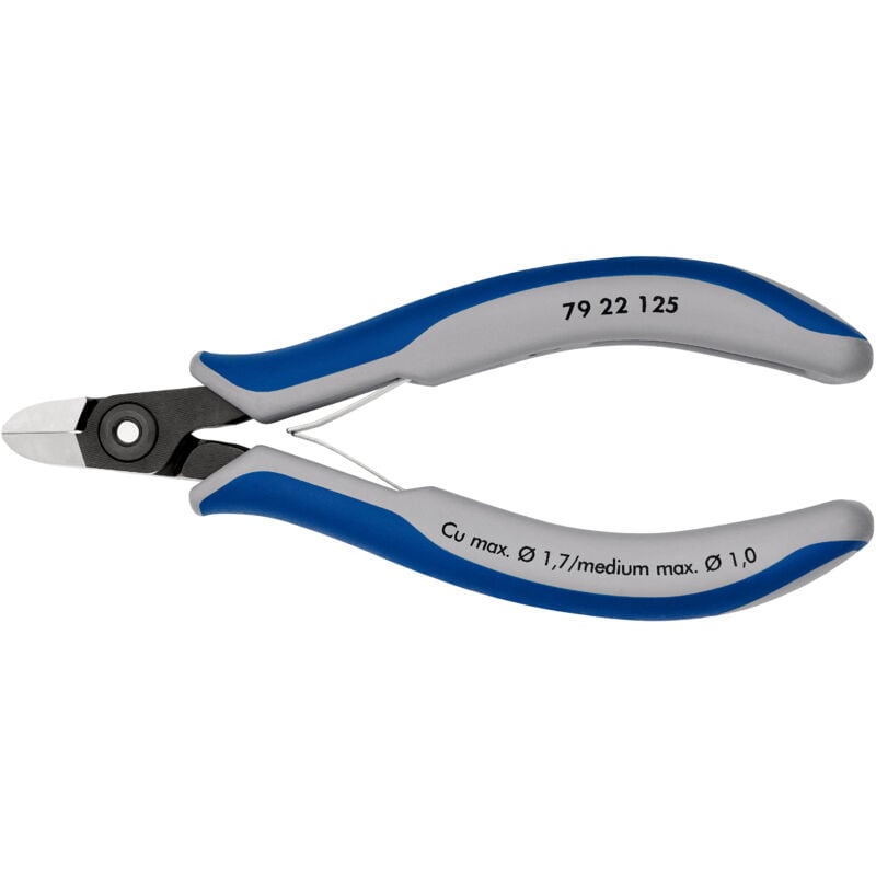 KNIPEX 79 22 125 Präzisions-Elektronik-Seitenschneider mit Mehrkomponenten-Hüllen brüniert 125 mm