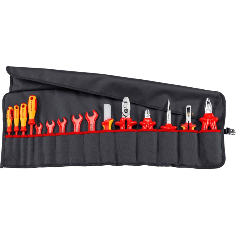 98 99 13 Werkzeug-Rolltasche 15-teilig mit isolierten Werkzeugen für Arbeiten an elektrischen Anlagen