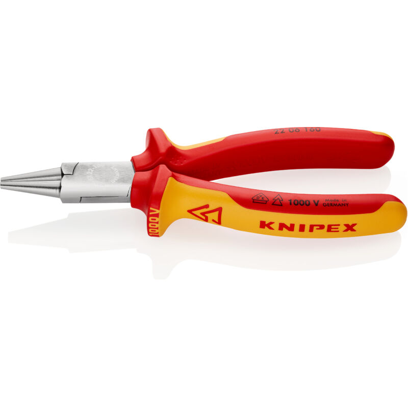VDE-Rundzange din 5745 mit kurzen, runden Backen Länge 160 mm - Knipex