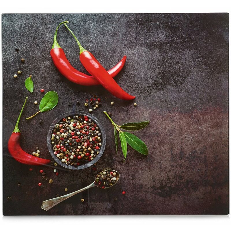 Zeller - Kochfeld, Schneidebrett, Glas, Herdschutz, hitzebeständig, Servieren, Arbeitsplattenschutz, Warmspülmaschine