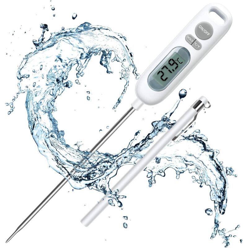Kochthermometer, 141 mm lange Kochsonde, Lebensmittelthermometer, digitales Thermometer für Grillgebäck, Fleisch, Zucker, Flüssigkeiten