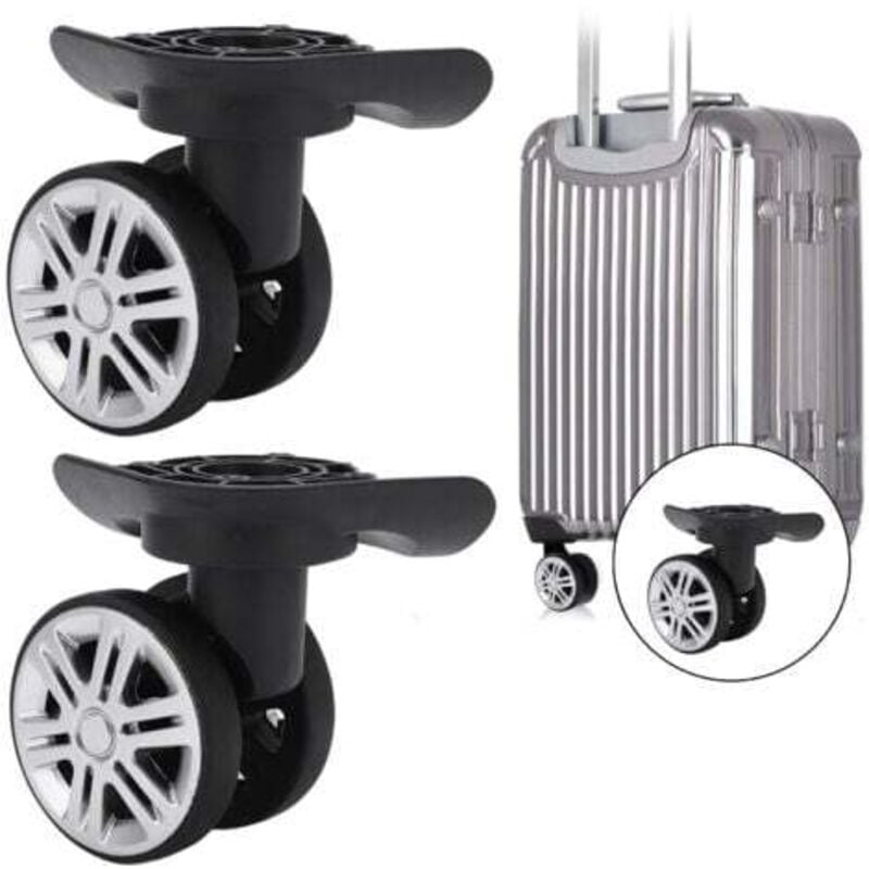 Jalleria - Koffer-Lenkrollen, Paar Gepäck-Lenkrollen, Ersatz für Koffer-Lenkrollen, A19, stumme zweireihige Räder