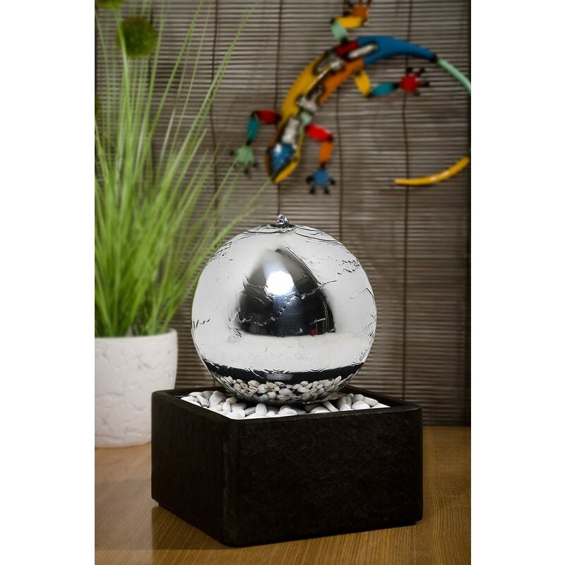 Köhko - Zimmerbrunnen 'Rumba' 25006 Kugelbrunnen mit LED-Beleuchtung