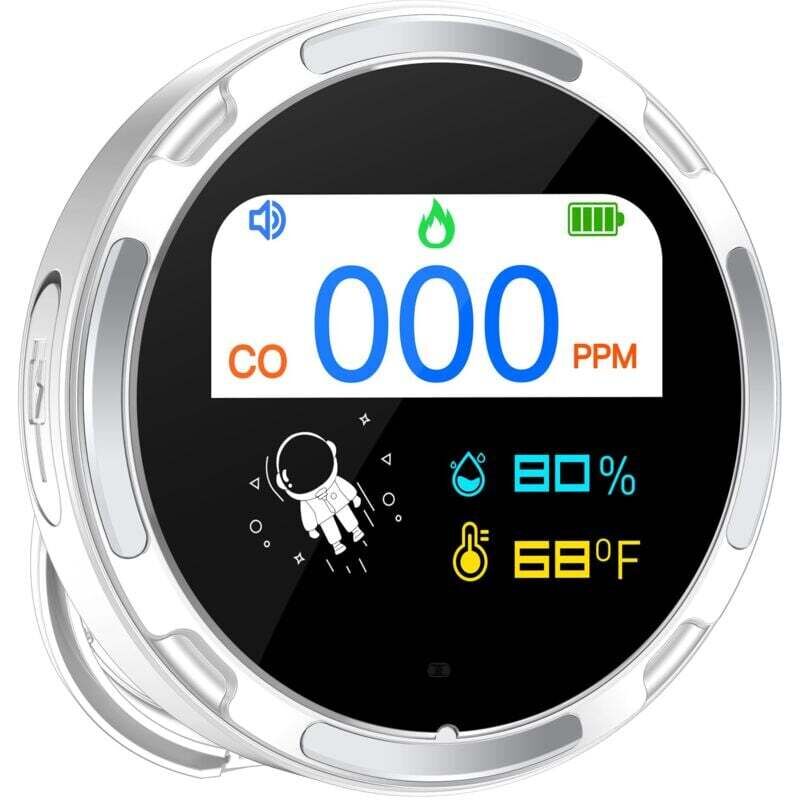 Kohlenmonoxid-Detektor (CO2-Detektor) mit Qualitätsüberwachung, 6-in-1-Kohlenmonoxid-Detektor (CO2-Alarm), Kohlendioxid-Monitor (CO2-Monitor),
