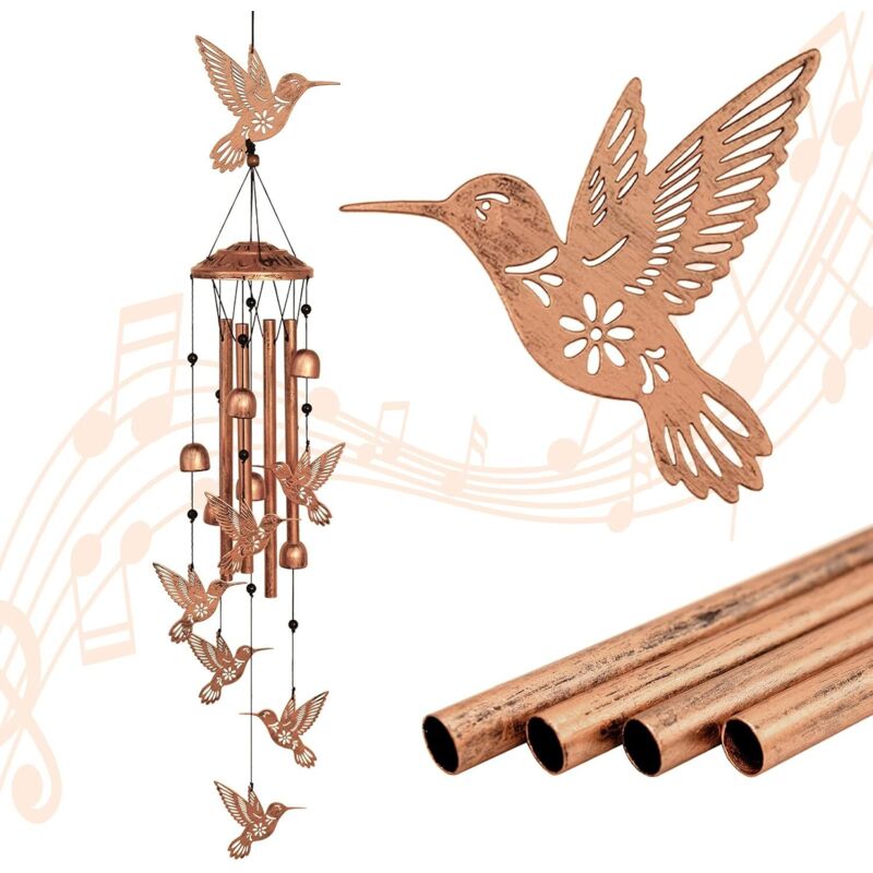 Kolibri-Windspiel für den Außenbereich, Metall-Windspiel, Kolibri-Geschenk für Frauen/Männer, Gartendekoration,