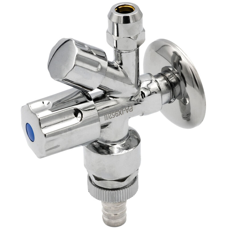 Stabilo Sanitär - Kombi-Eckventil ø 3/8 x 10 mm x 3/4 Zoll mit Rundgriff selbstdichtend