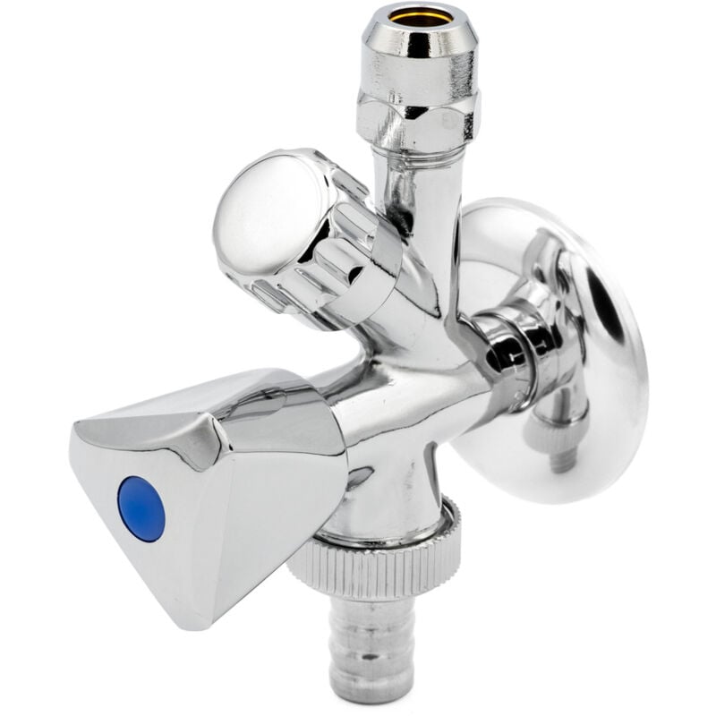 Stabilo Sanitär - Kombi-Eckventil ø 3/8 x 10 mm x 3/4 Zoll mit Sterngriff