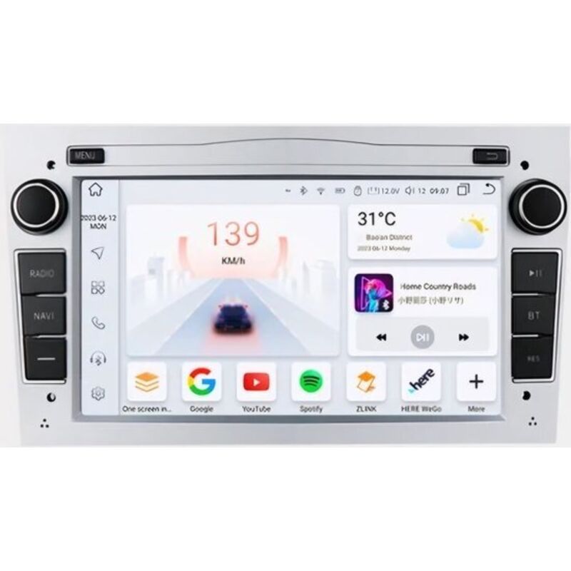 Kompatibel mit Opel Astra H, Corsa C & D, Agila, Combo, Antara, Vectra, Zafira, Meriva, Vivaro, Tigra Silbergrau 2002–2013 CarPlay und Android Auto 1