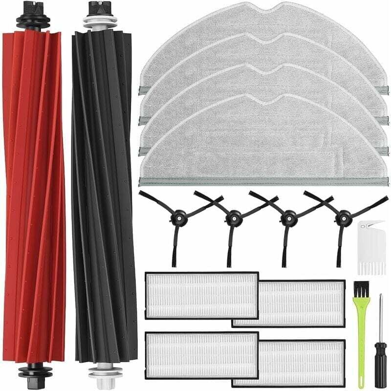 Kompatible Sets und Zubehör für Roborock S8 Pro Ultra, Ersatzteile für Roborock S8/S8 Plus, 2 Hauptbürsten, 4 Filter, 4 Wischpads und 4