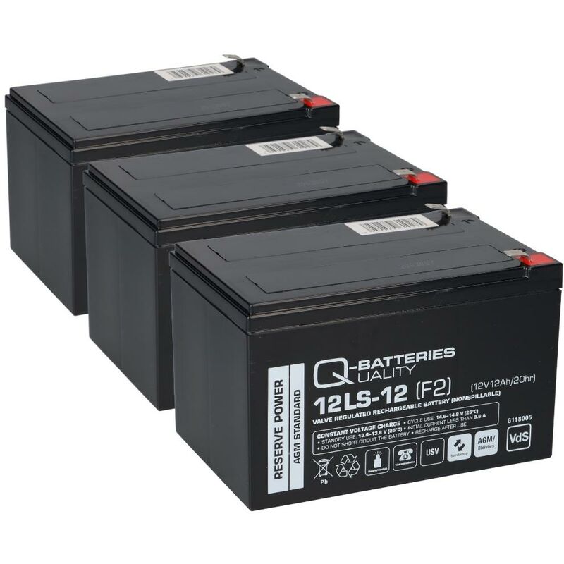 Quality Batteries - Kompatibler Akku e Roller e Scooter Quad e Bike 36V 3x 12V 12Ah agm qb