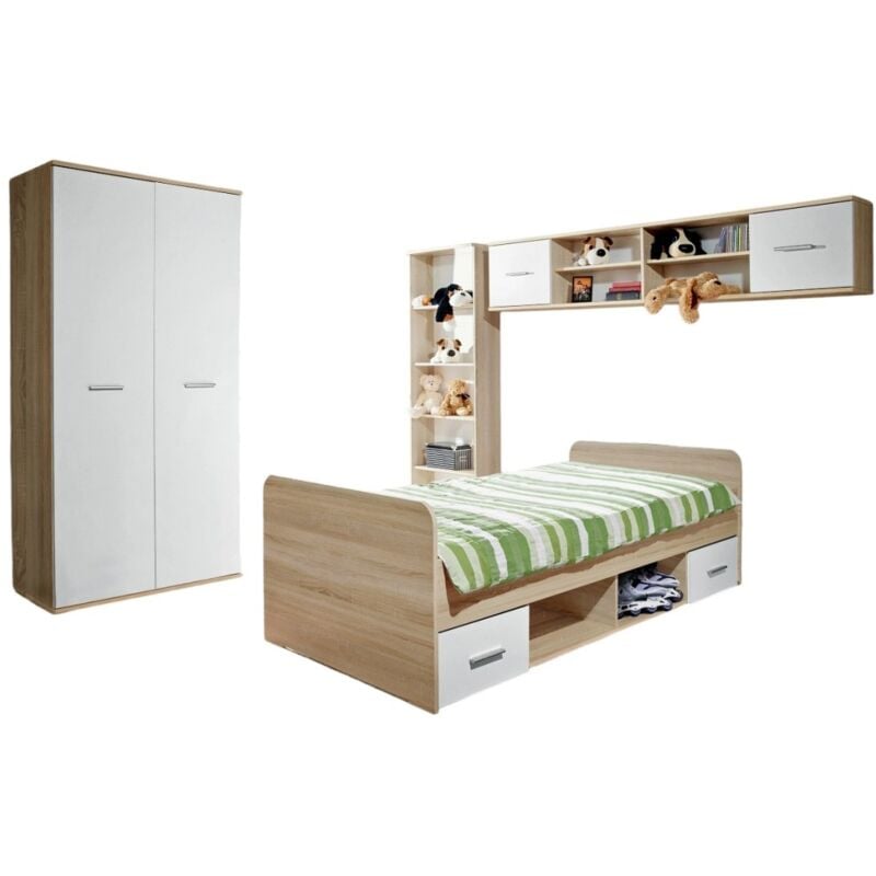 Komplettes Kinderzimmer, Jugendzimmer - denver - Schrank, Bett, Bücherregal und Regal