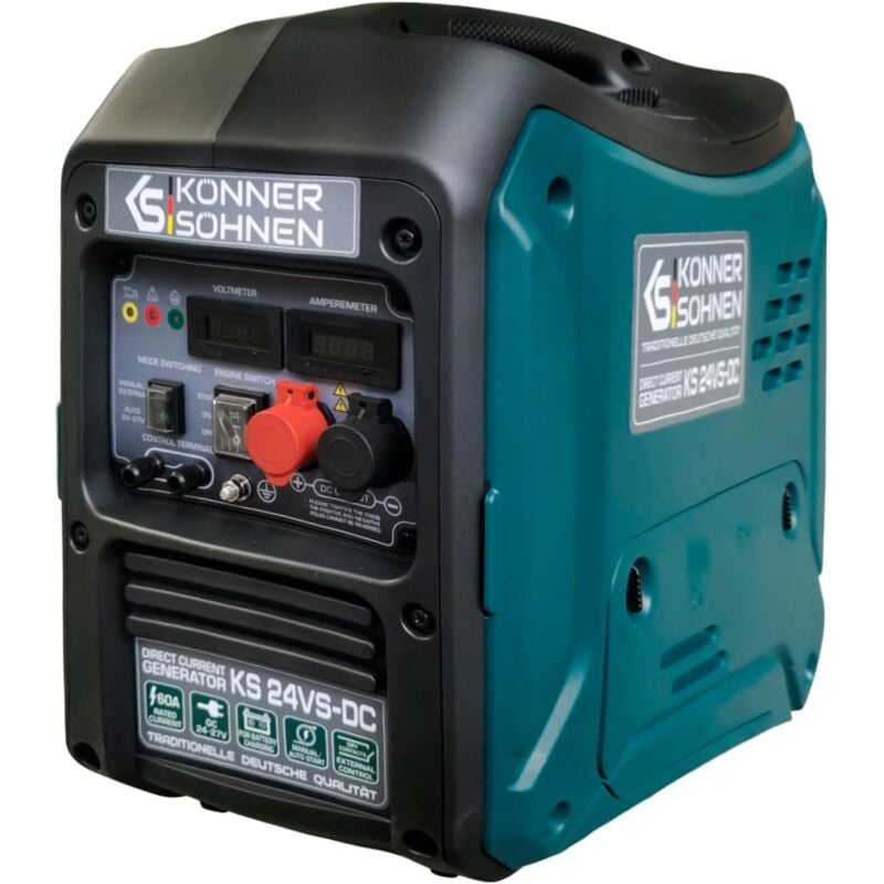 Könner&söhnen - ks 24VS-DC 1,6 kW Gleichstromgenerator mit schallgedämmtem Gehäuse, zwei Betriebsmodi (manuell/auto & external), Notstromaggregat 24
