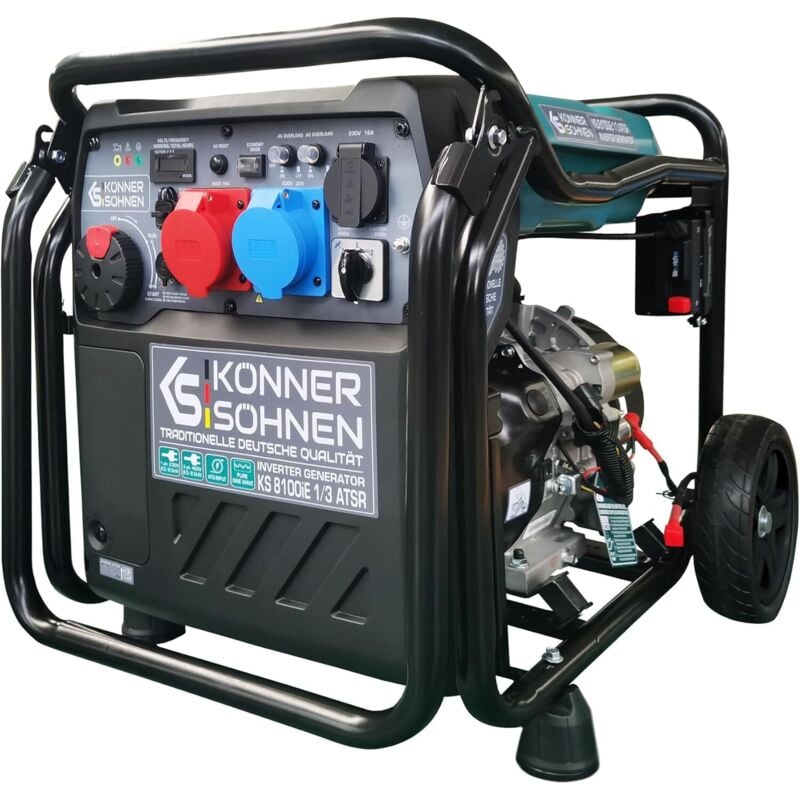 Könner&söhnen - ks 8100iE 1/3 atsr Inverter-Stromerzeuger 8,5 kW, für Einphasen- (230V) und Dreiphasenbetrieb (400V), Benzin Generator Stromerzeuger