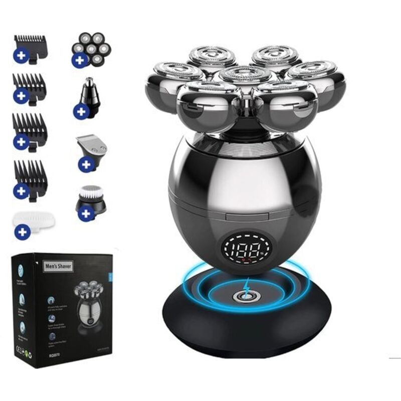 Kopfrasierer, Barttrimmer, Körperhaartrimmer, Herrenrasierer – 5-in-1-Rasierer – Premium-Rasierer – Auch für glatte Beine geeignet