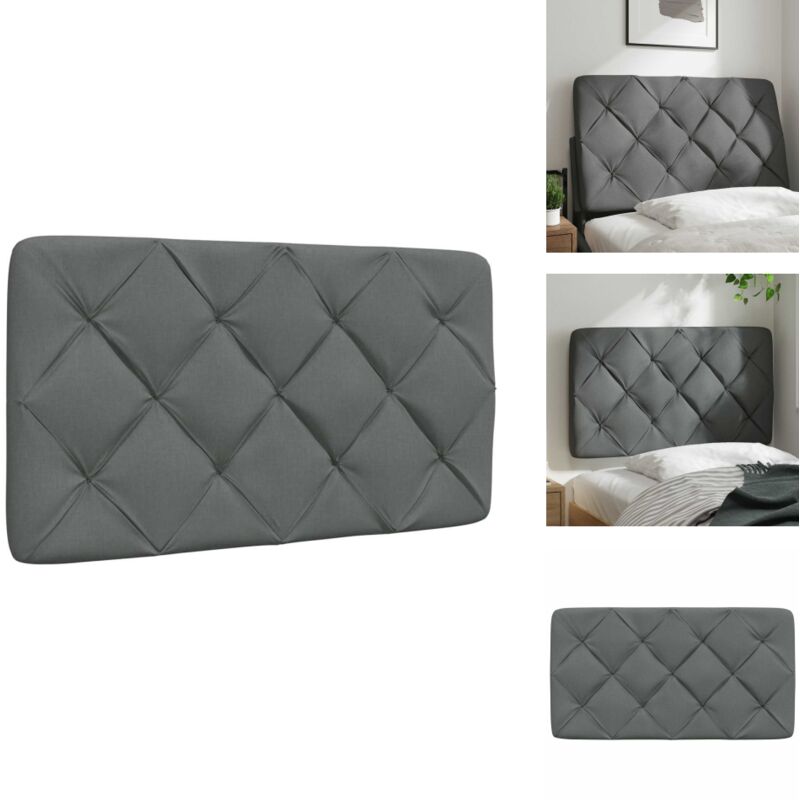 Kopfteil-Kissen Dunkelgrau 90 cm Stoff - Kopfteil-Kissen - Kopfteil-Polster - Kopfteilkissen - Kopfteilpolster
