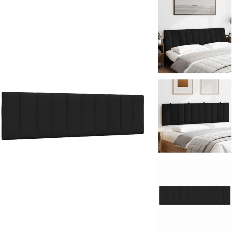 Kopfteil-Kissen Schwarz 180 cm Stoff - Kopfteil-Kissen - Kopfteil-Polster - Kopfteilkissen - Kopfteilpolster