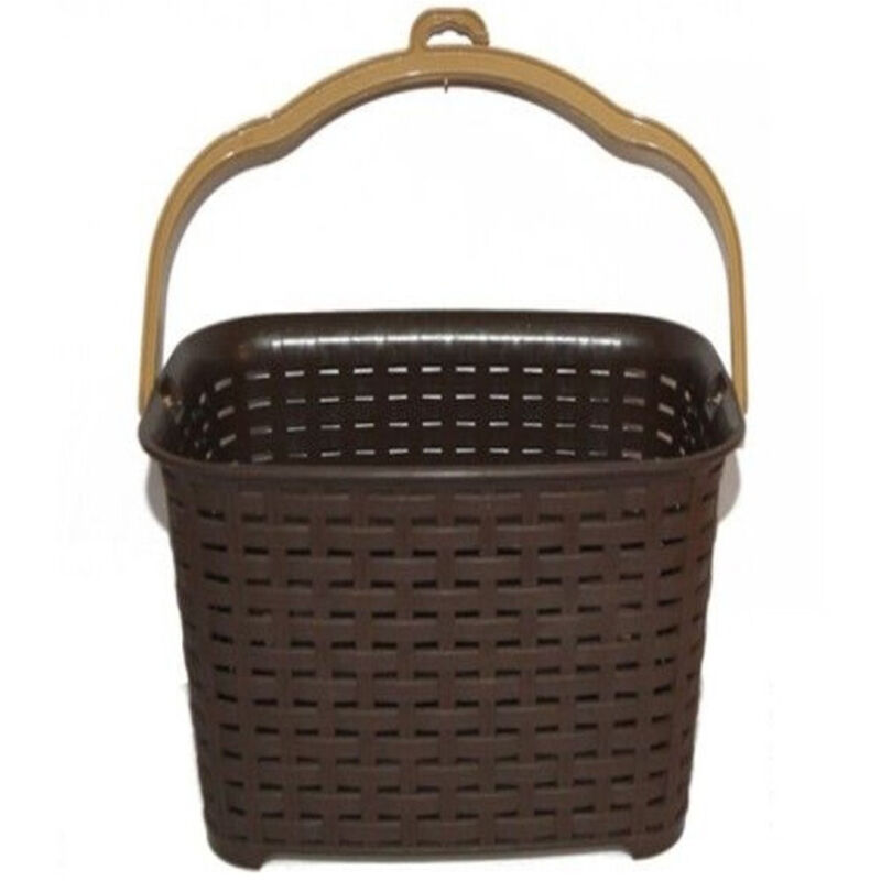 Trade Shop Traesio - Trade Shop - Wäscheklammerhalter-Korn Wäscheklammerhalter-Korn mit Rattan-Effekt aus farbigem Kunststoff -