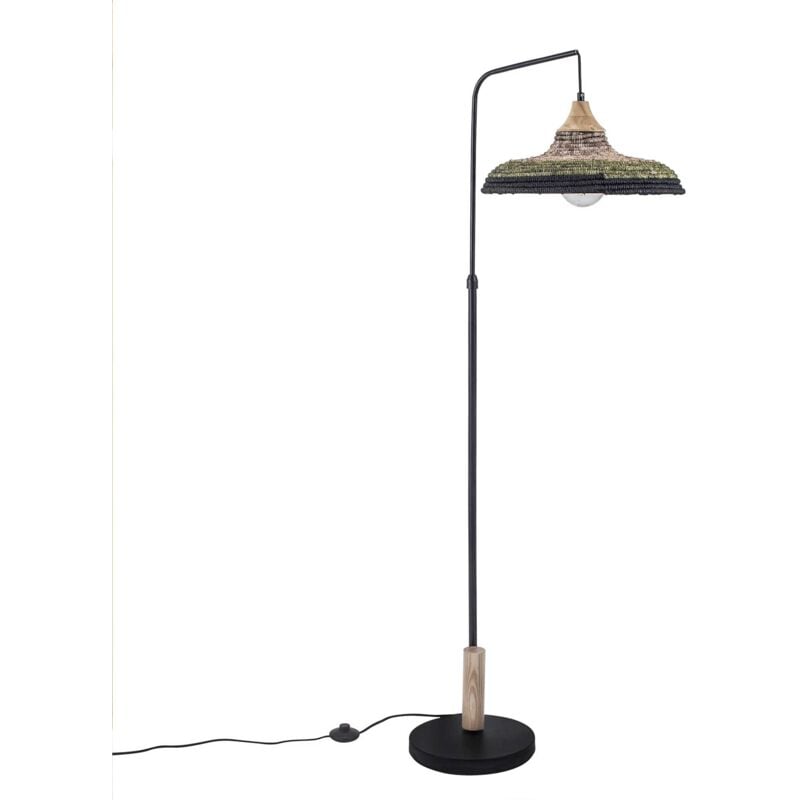 Korg pie de salon con pantalla de cuerda natural para bombilla E27