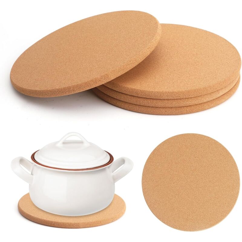 Korkuntersetzer, 19 cm runde Korkuntersetzer für Töpfe, Auflaufformen und Bratpfannen
