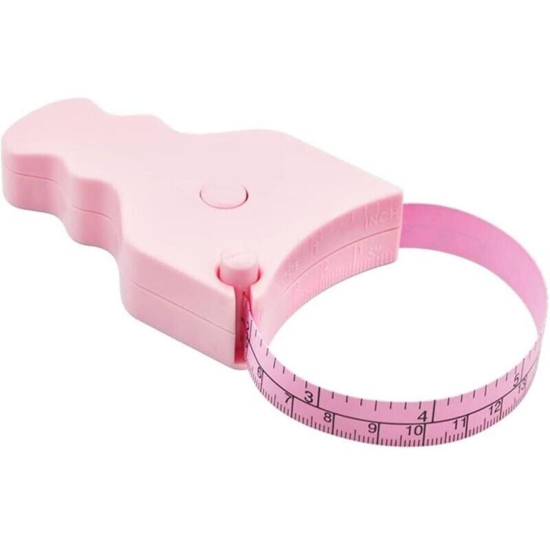 Körpermaßband – 150 cm (60 Zoll), Einhandbedienung, kompaktes und ergonomisches Design – hilft beim Abnehmen und Muskelaufbau (Pink)
