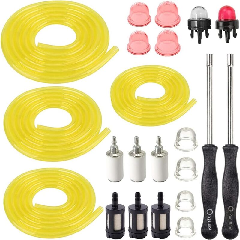 Kraftstoffschlauch, 4-Puls-Kraftstofffilter-Vorfüllschlauch x 1,2 m für Homelite- und Ryobi-2-Takt-Kleinmotoren mit Vergasereinstellwerkzeug