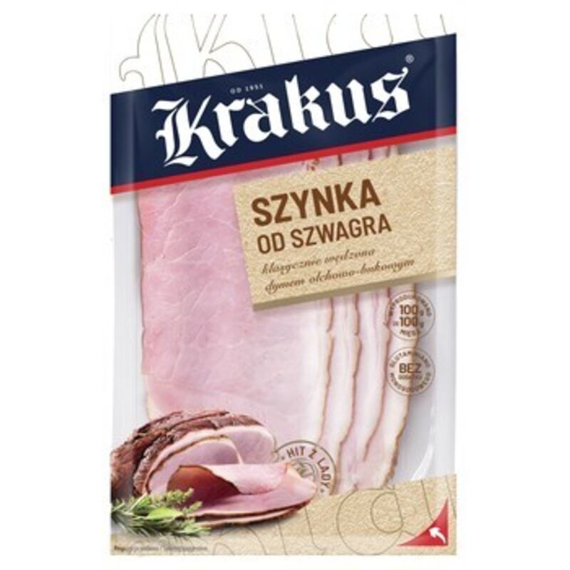 Krakus Schinken vom Schwager - Geräucherte Schweinefleischscheiben 90g
