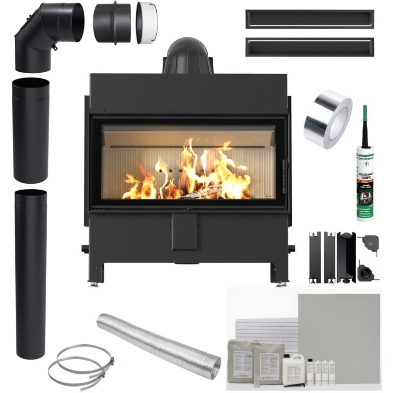 KRATKI LUCY 16kW Ø200 Kamineinsatz mit Einbausatz und Rekuperation