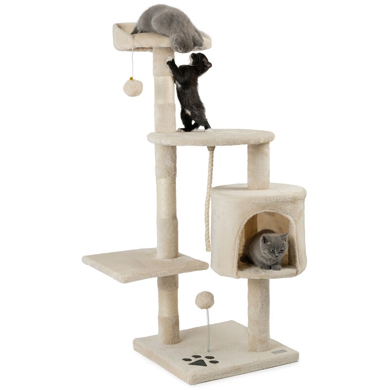 Lionto - Kratzbaum Kletterbaum Katzenkratzbaum Höhe 112 cm, beige