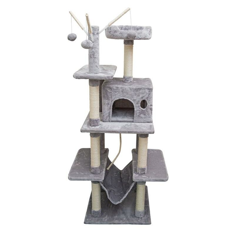 Estexo - Kratzbaum Katzenbaum Katzenkratzbaum 155 cm Kletterbaum Spielbaum für Katzen Dunkelgrau