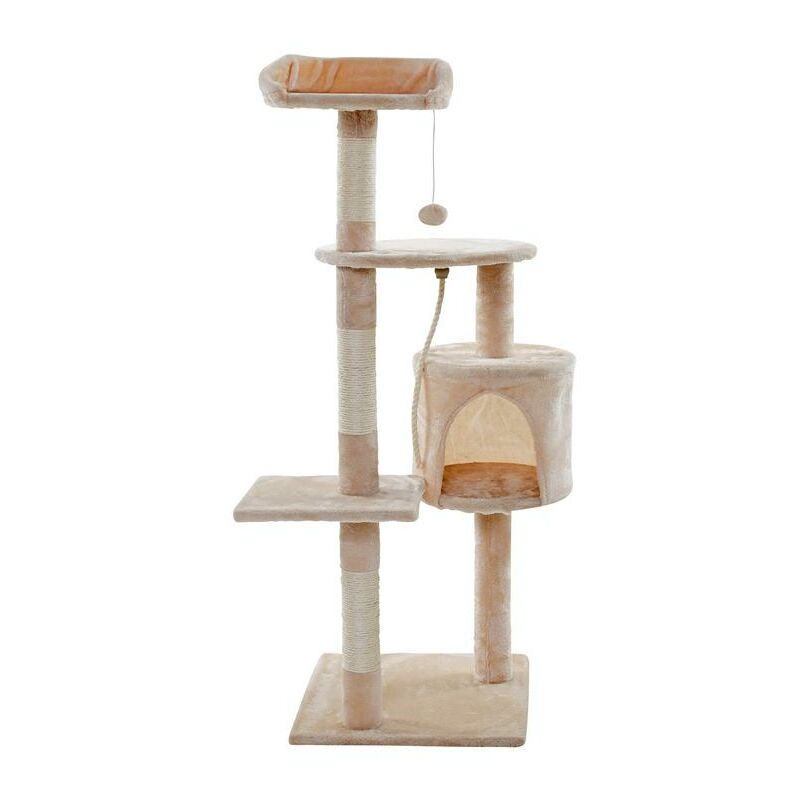 Estexo - Kratzbaum Katzenbaum Katzenkratzbaum Kletterbaum Spielbaum für Katzen 112 cm xl Beige