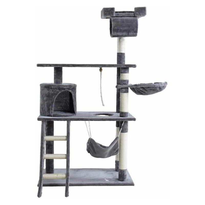 Estexo - Kratzbaum Katzenbaum Katzenkratzbaum Kletterbaum Spielbaum für Katzen 140 cm xl Hellgrau