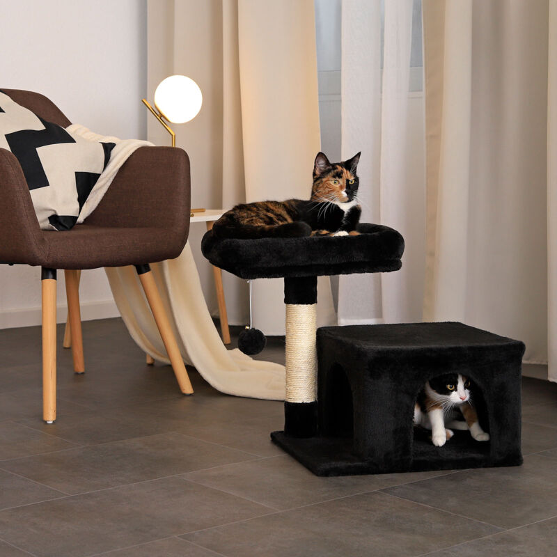 Lionto - Kratzbaum Kletterbaum Katzenkratzbaum Katzenbaum Höhe 50 cm Schwarz