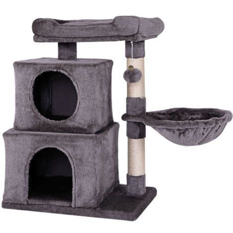 Dibea - lionto Kratzbaum, Kletterbaum, Katzenkratzbaum, Katzenbaum, Höhe 70 cm, dunkelgrau